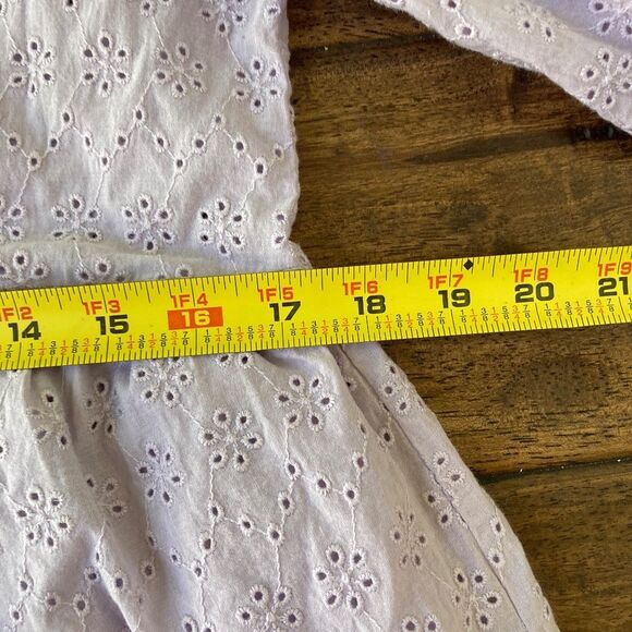 Gap Maternity Eyelet Tiered Dress Small 3/4 Sleeve Light Purple - Picture 8 of 9